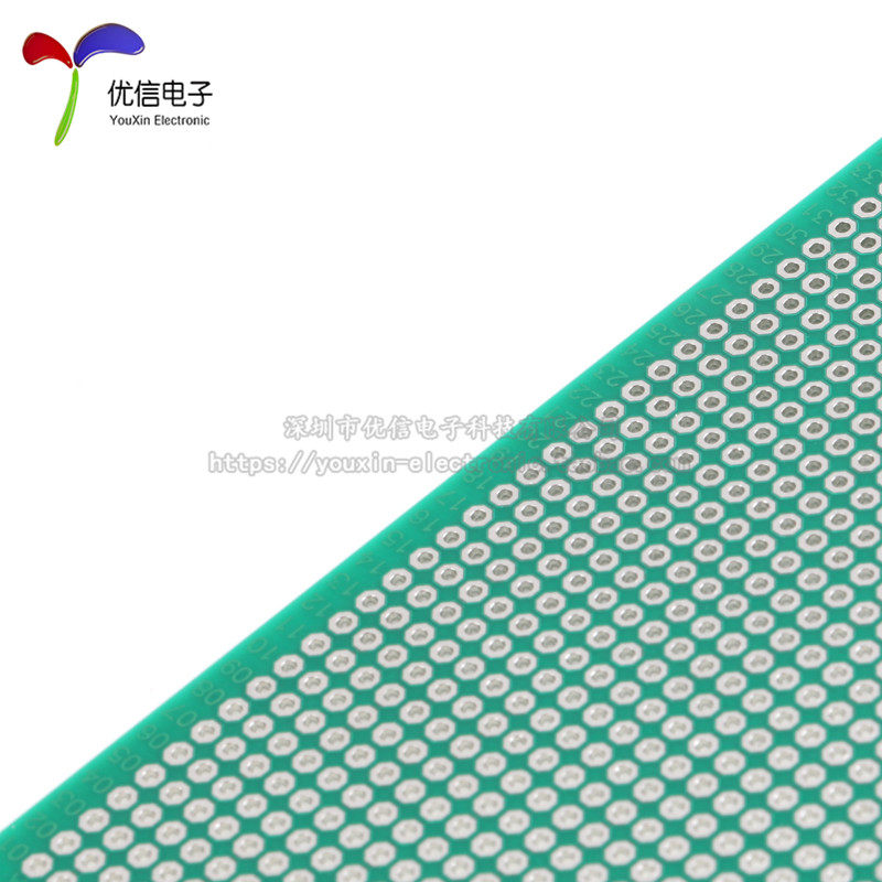 双面喷锡板2.54MM间距 2*8CM 万能板 万用板 洞洞板 玻纤绿油镀锡