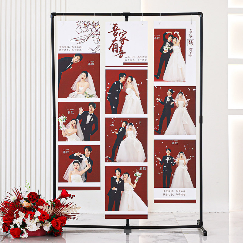 结婚kt板定制迎宾牌装饰婚礼指示D牌订婚宴婚庆场景留影背景墙布
