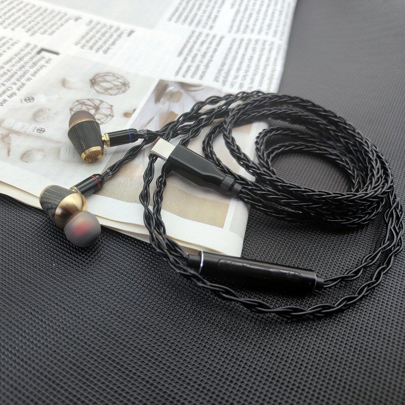 原熊diy 木质入j耳式HIFI重低音typec高音质手机带麦动圈 mmcx耳