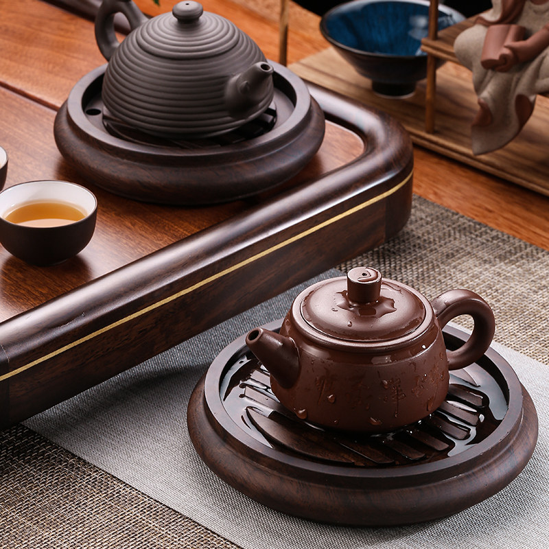 黑檀实木茶壶垫壶承紫砂养壶垫隔热茶座茶壶架壶托功夫茶具配件