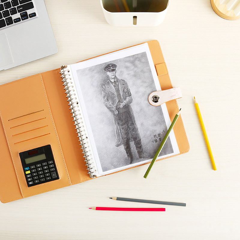 a5收纳册b5文件夹多层插页袋活页票据夹商务多功能资料册带计算机