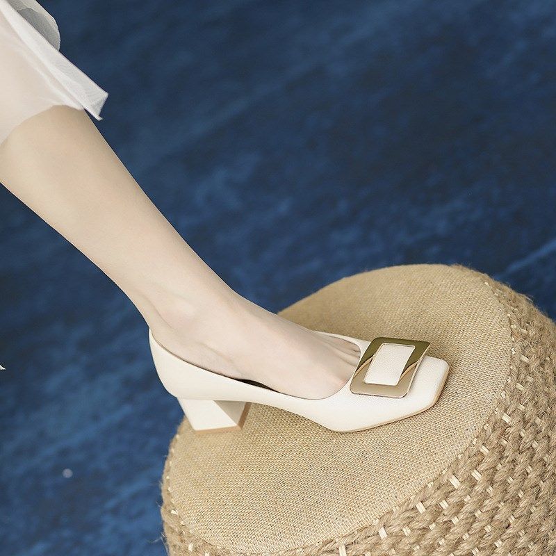 方头粗跟小跟鞋软皮妈妈鞋孕妇鞋加肥加宽女鞋41-43大码低跟单鞋,女鞋,其他拖鞋,淘宝优惠券,粉丝福利购,淘宝优惠卷