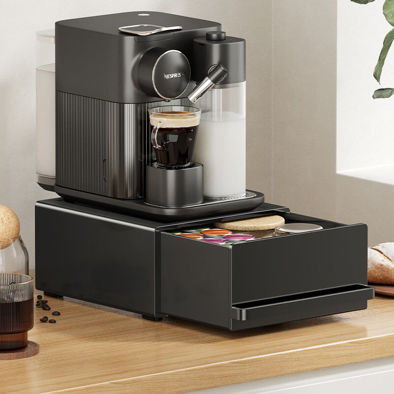 厨房咖啡机d置物架抽拉式台面茶包水杯储物盒多功能咖啡壶放置架