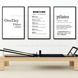 普拉提六大原则装饰画婵柔壁u画瑜伽馆字母产后修复yoga工作室挂