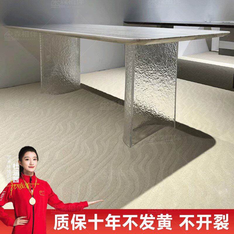 亚克力桌腿定制桌脚餐桌透明支架茶几岩I板岛台支撑腿桌角厚板加