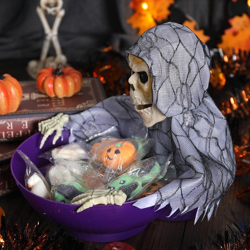 万圣节装饰恶搞糖果盘幼儿园装扮道具南瓜桶玩具礼品摆件场景布置