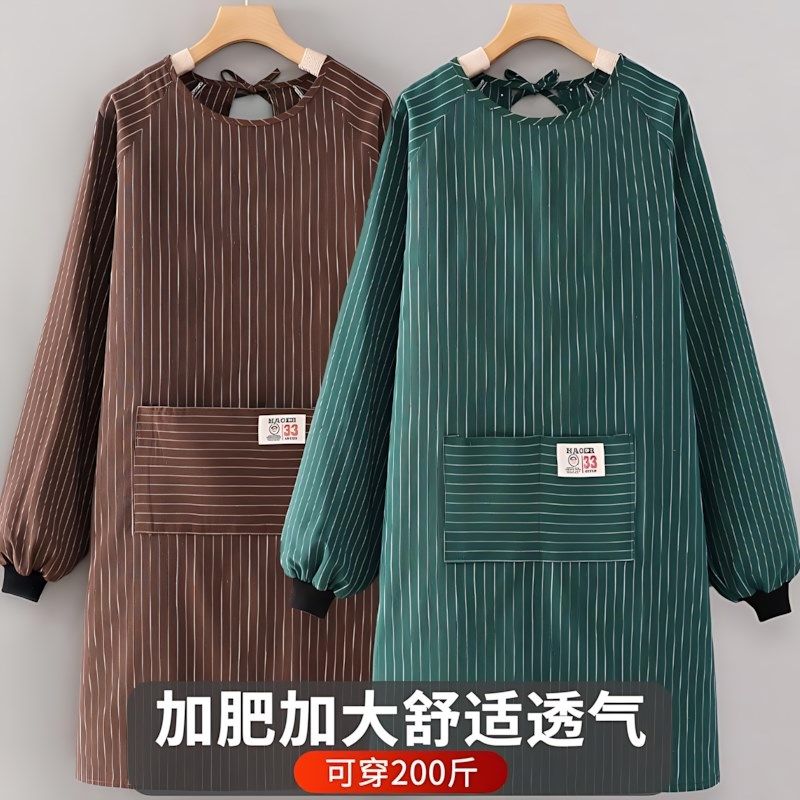 加大棉布罩衣长袖围裙透气冬季工作服男女加肥加大家用厨房防油污,家庭/个人清洁工具,围裙,淘宝优惠券,粉丝福利购,淘宝优惠卷