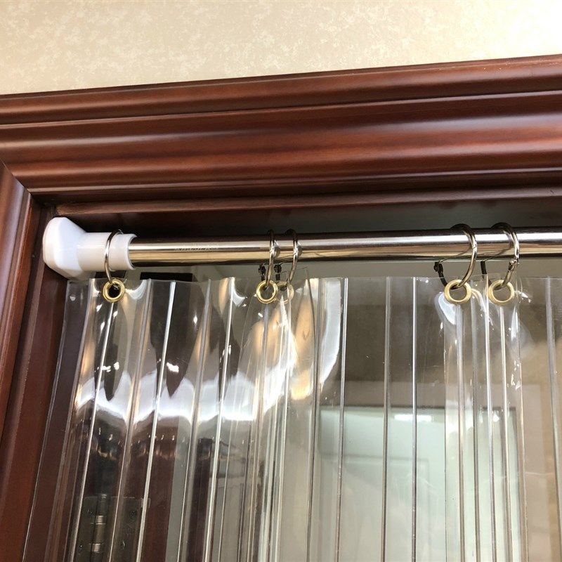 免打孔门帘塑料透明pvc隔热隔断帘防尘防油烟空调门帘可推拉移动