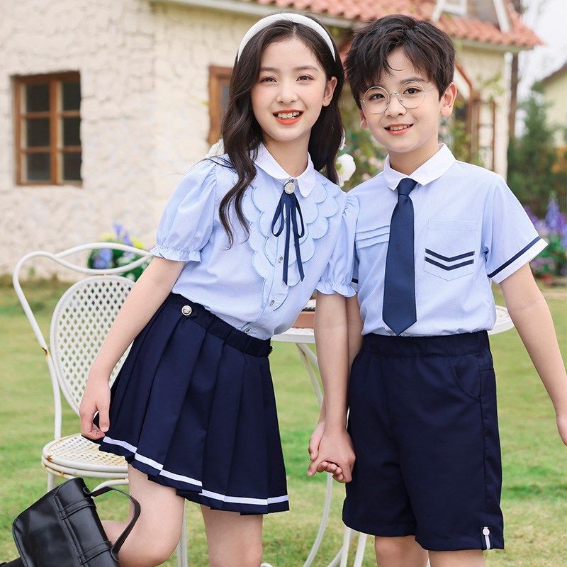 幼儿园园服夏装英伦学院风儿童班服毕业照服装夏季小学生校服套装