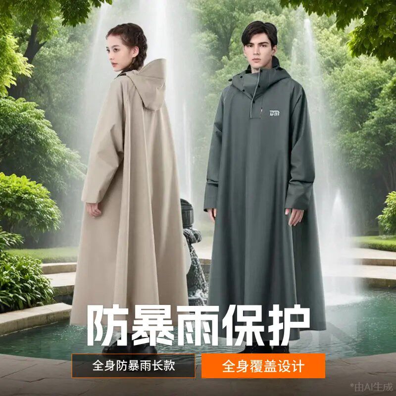 大码雨衣长款全身防暴雨加厚加y大电动车雨披摩托车雨衣女男款骑