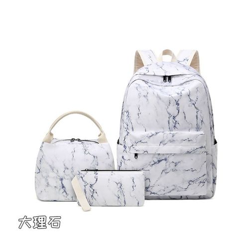 新款休闲书包女三件套中学生双肩包男午餐手提包大容量电脑包背包