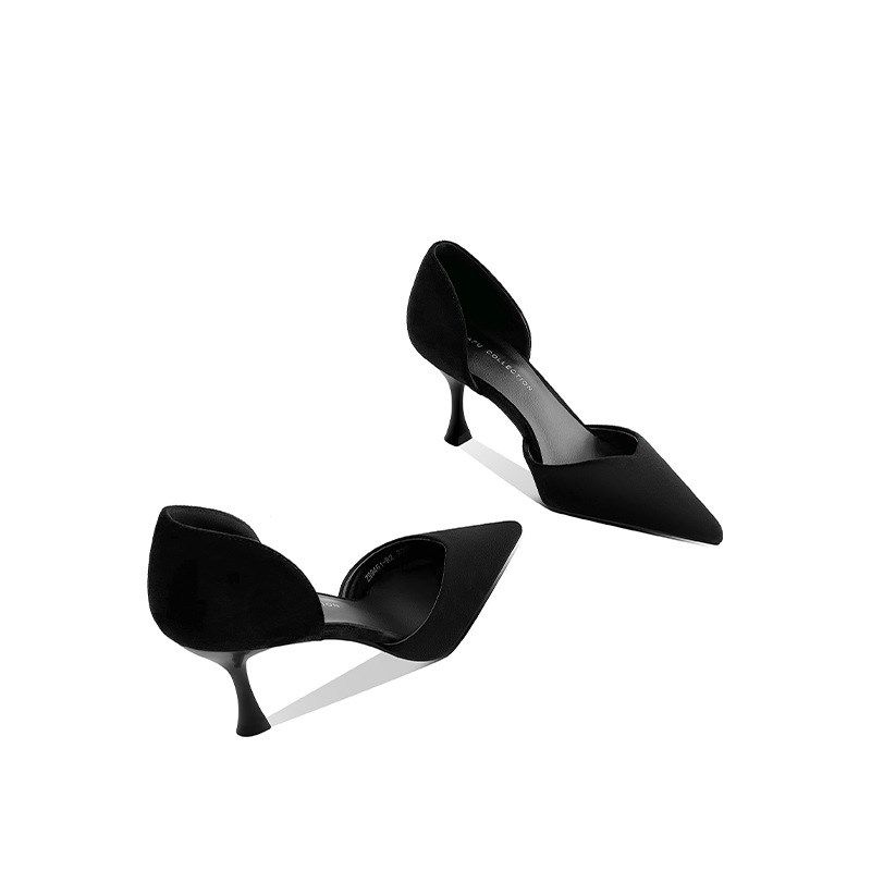 女人好闺蜜黑色高跟鞋尖头中空单鞋女夏细跟猫跟浅口中跟5cm7cm,女鞋,时尚休闲鞋,淘宝优惠券,粉丝福利购,淘宝优惠卷