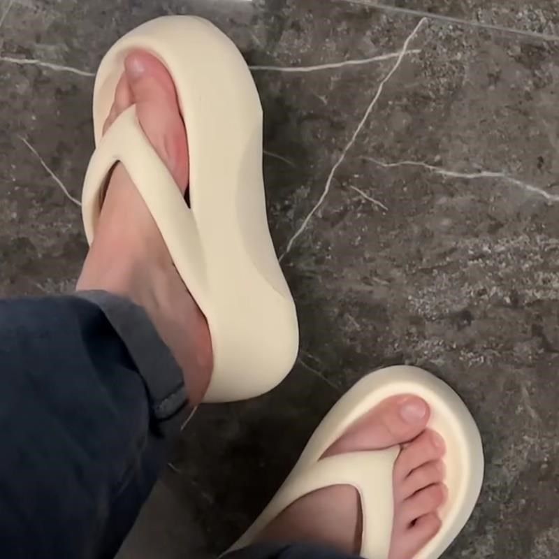 踩屎感人字拖女厚底增高7cm外穿夏季室内家居夹脚沙滩凉拖鞋时尚,女鞋,人字拖,淘宝优惠券,粉丝福利购,淘宝优惠卷