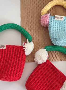 【材料包】王奈奈手作保温杯套毛球DIY手工钩织手提袋可爱礼物