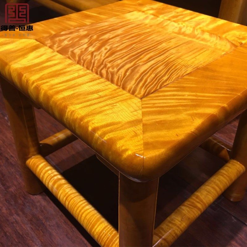 金丝楠木家具小板凳矮凳家用换鞋方凳红J木富贵凳客厅沙发实木凳