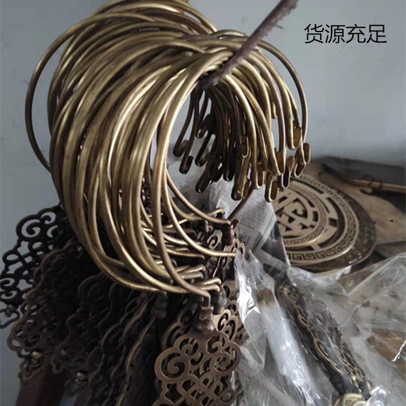 中式窗帘挂钩仿古竹帘铜钩古典珠帘钩老式纯铜中国结蚊帐钩铜挂钩