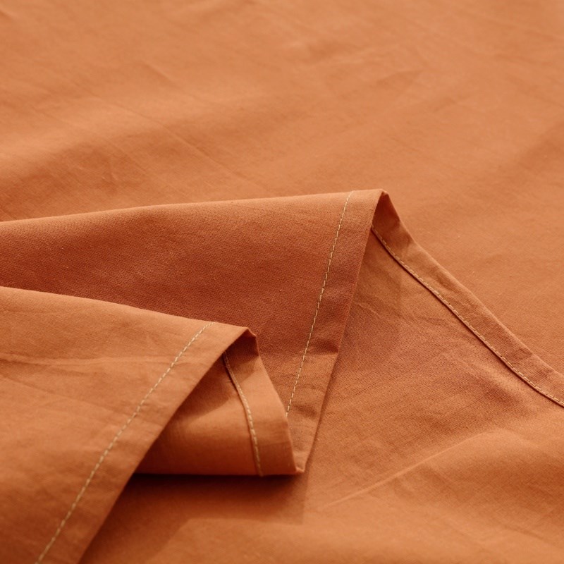 水洗纯棉焦糖色床单单件全棉橘黄色被单纯色简约学生宿舍炕单单人