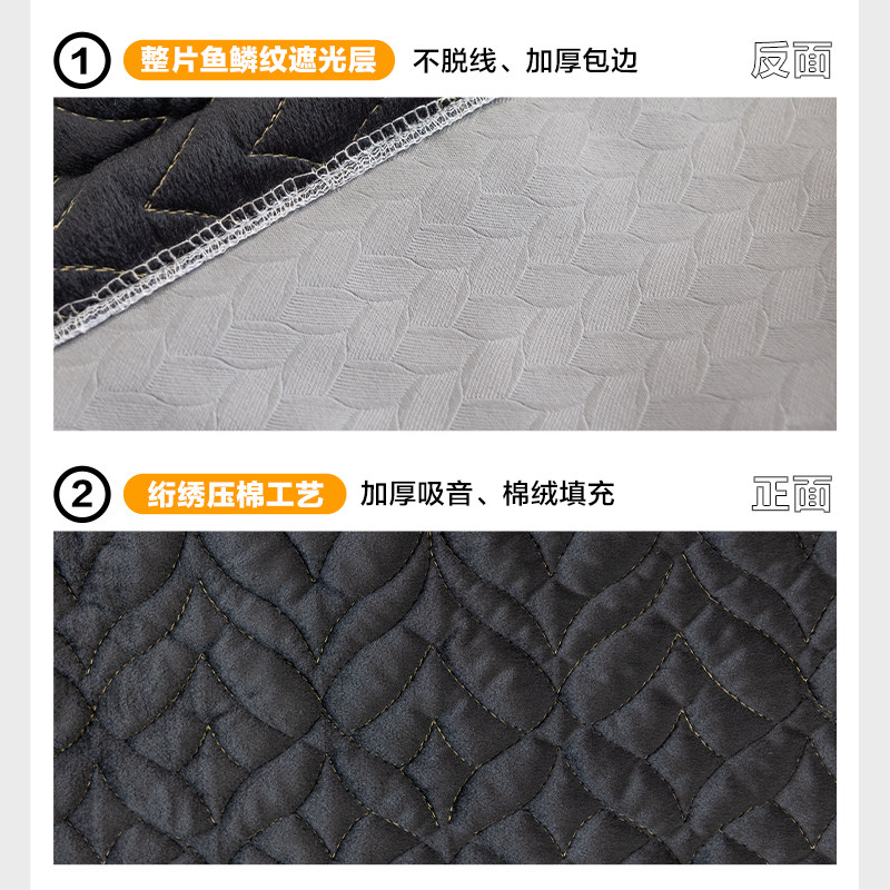 隔音降噪窗帘卧室全遮光客厅遮阳吸音加厚隔热双层阳台黑色隔断帘图片