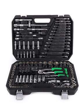 150PCS组套家用工具箱汽车维修便携套装大中小飞棘轮扳手套筒组合