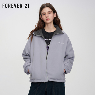 棉衣 街头潮流女式 FOREVER 21韩系外套内里仿羊羔毛2025秋冬新款