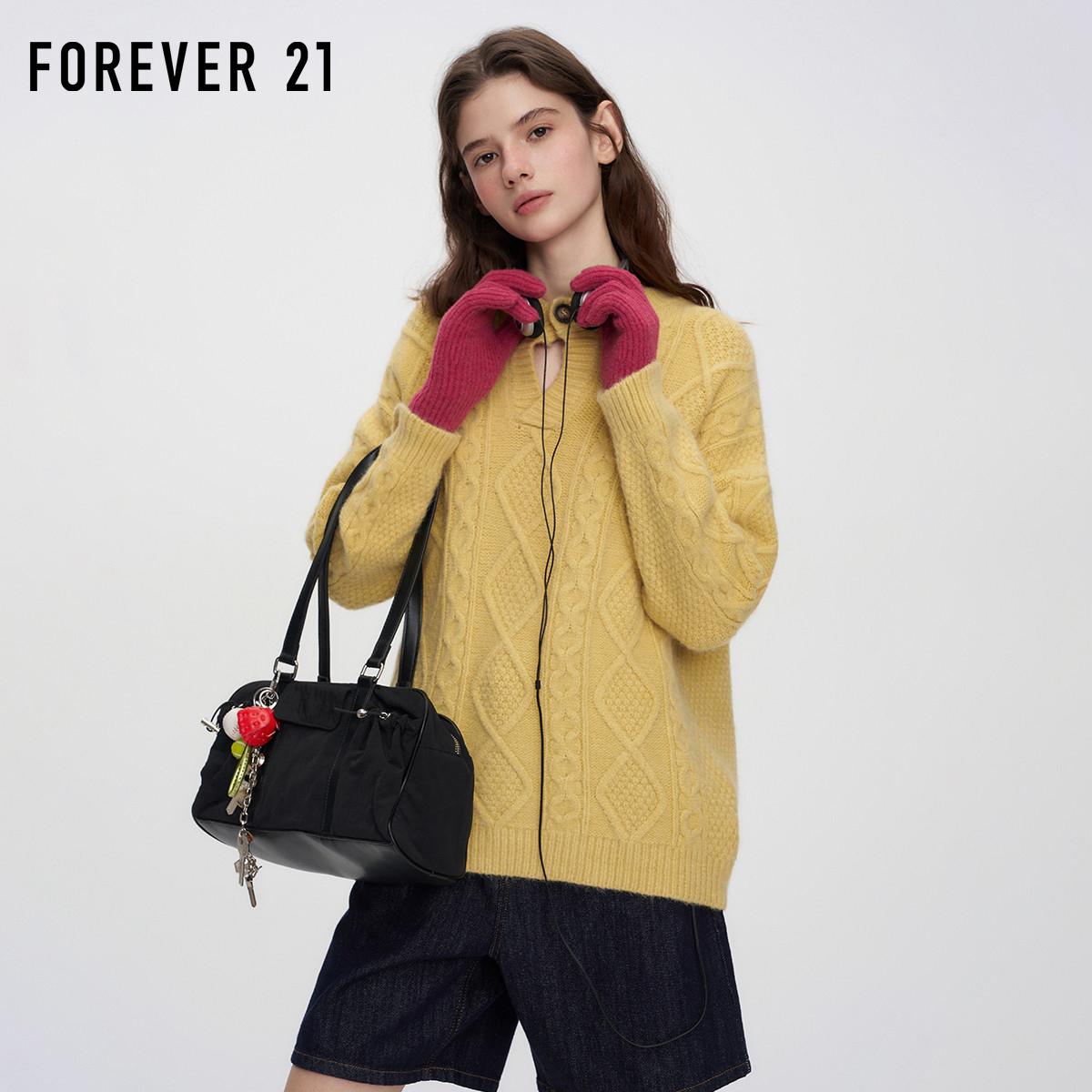 FOREVER21宽松圆领毛针织衫