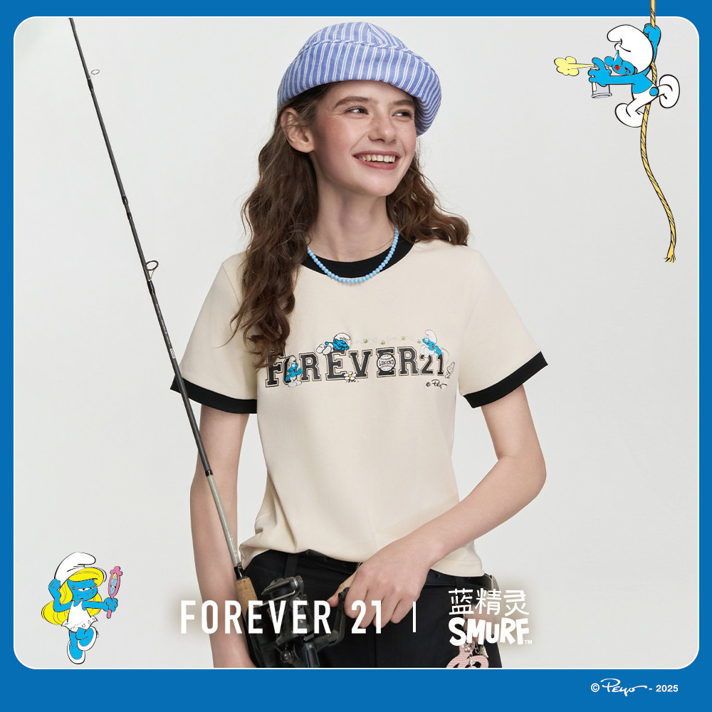 精灵卡通印花T恤女2025秋季