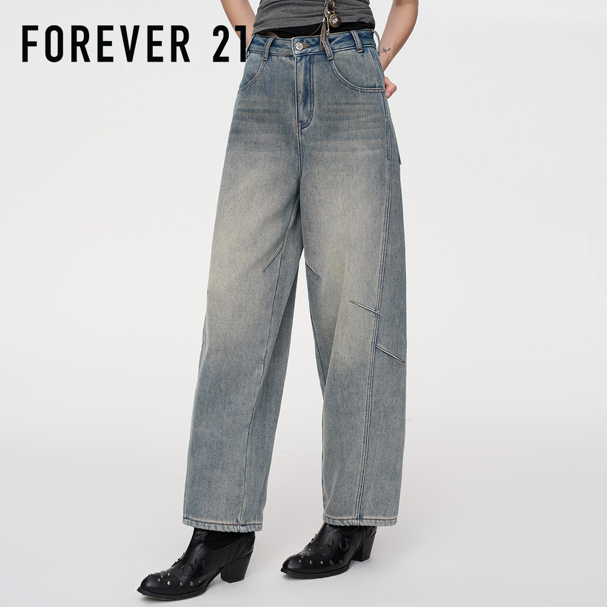 FOREVER21美式复古牛仔裤