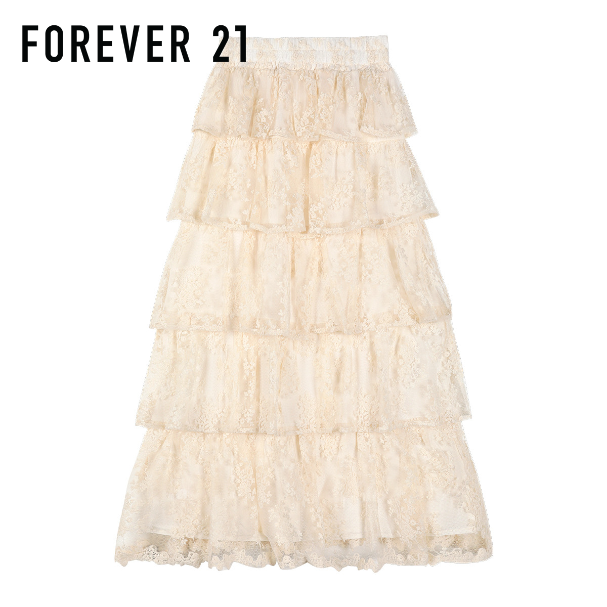 Forever21法式复古蕾丝半身裙