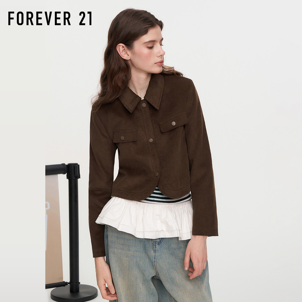 FOREVER21美拉德风休闲短外套