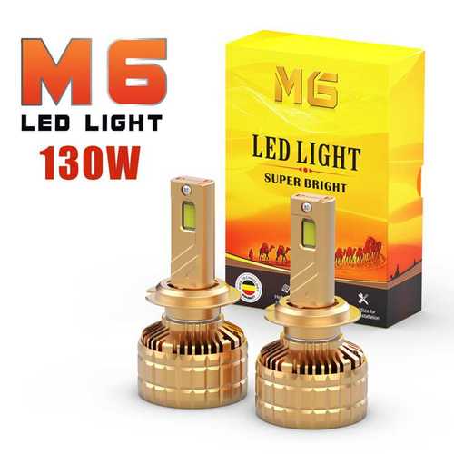 130w三铜管超大功率LED汽车大灯H7 260w超亮聚光12vH11H4前大灯H1