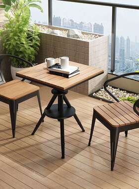 露天白色北欧阳台桌椅餐桌椅小圆桌组合户外庭院室外防水防晒休闲