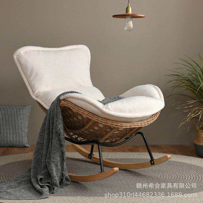 藤编龙虾椅摇椅躺椅懒人沙发大人休闲阳台家用客厅网红户外摇摇椅