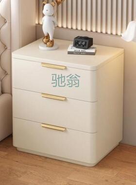 FN62024新款床头柜子免安装皮质轻奢简约现代实木高挡卧室落地收