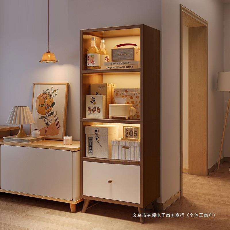 客厅收纳柜子电视柜旁置物架储物柜家用展示柜小书柜靠墙书架落地