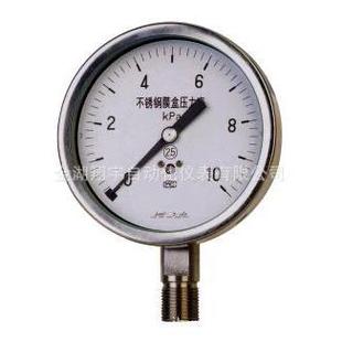 量程0 100B 50kpa 精度1.6级 1.5 不锈钢膜盒压力表 螺纹M20