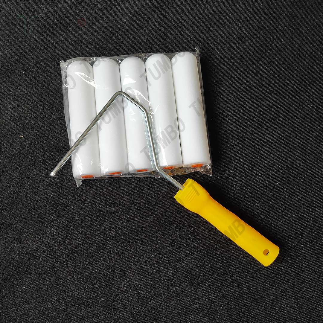 外贸 6寸进口海绵滚筒刷油漆刷高密度聚酯耐油海绵涂料油漆刷