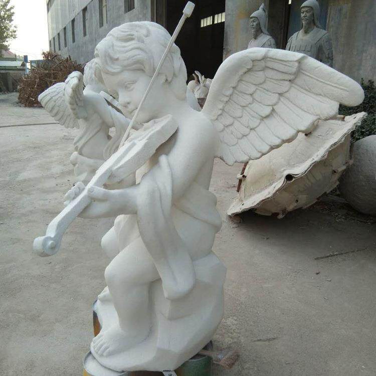 玻璃钢仿砂岩西方人物欧式音乐小天使酒店装饰小孩雕塑摆件工艺品