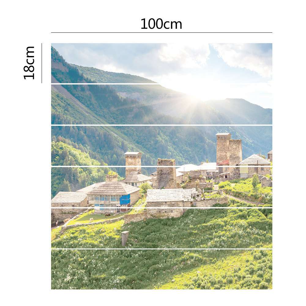 DLT014田园风景图楼梯贴个性创意家居自粘贴纸防水可移除墙贴装饰