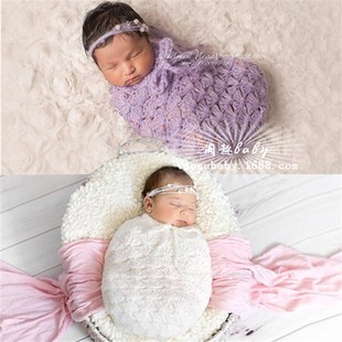 儿童摄影服装新生儿摄影睡袋马海毛F手工编织服宝宝睡袋影楼服装