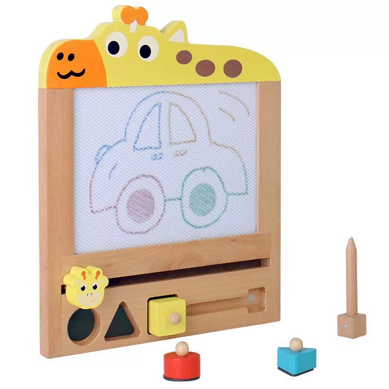 木制儿童画画板磁性写字涂鸦板彩色家用可擦小孩幼儿3岁玩具宝宝