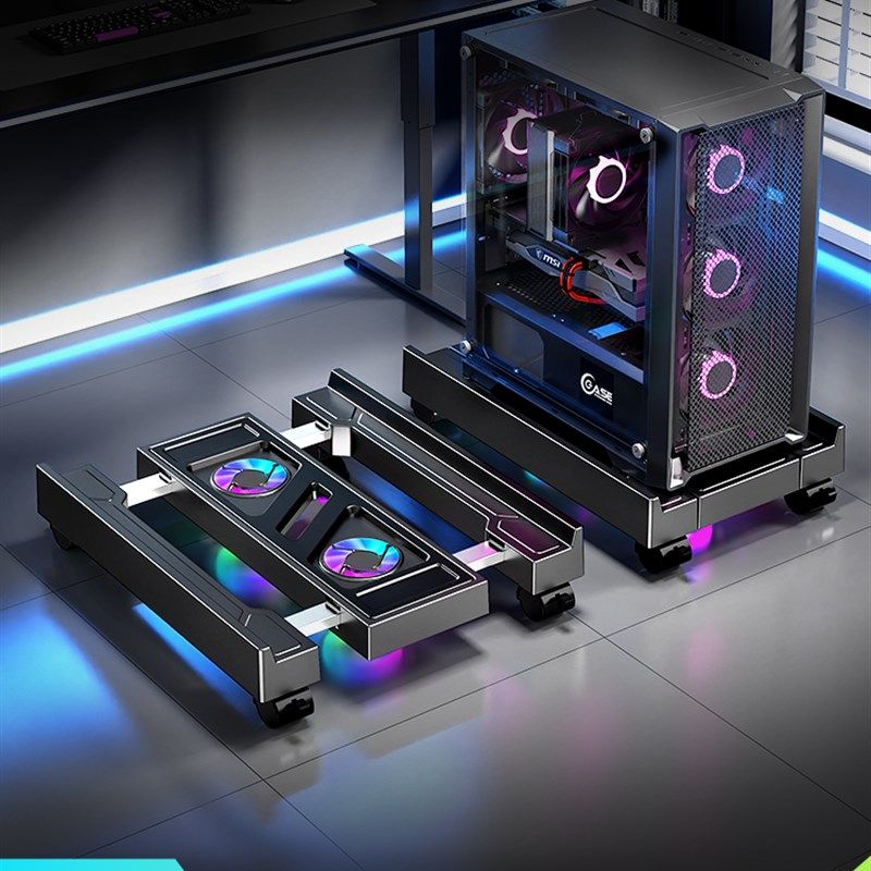 台式电脑主机托架底座托盘移动机箱支H架办公室桌下增高散热置物