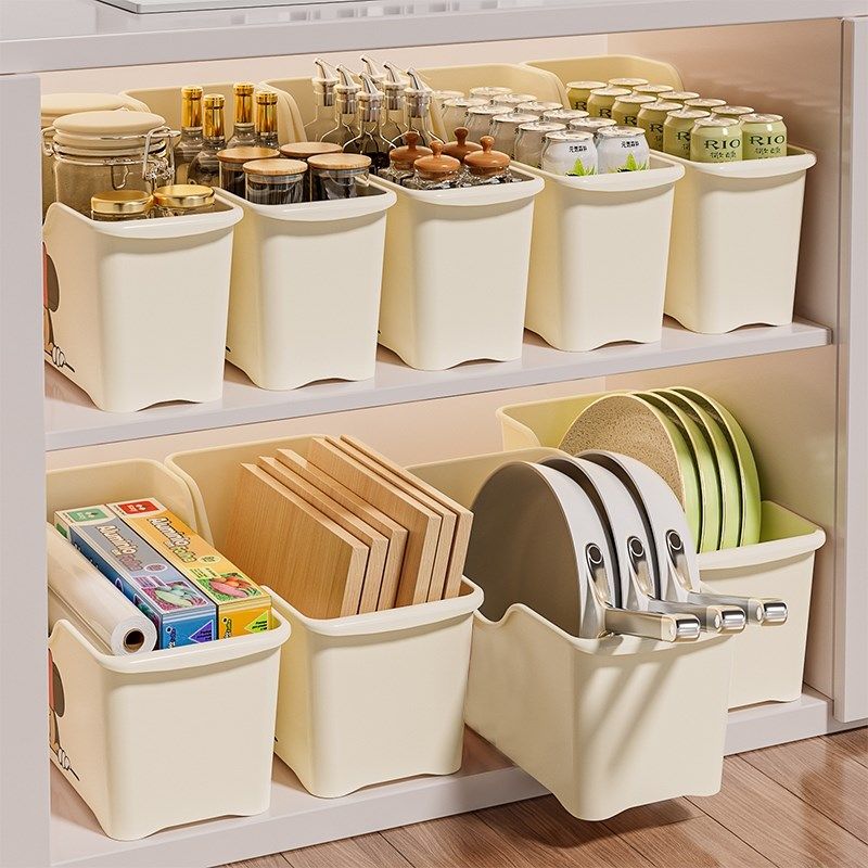 家用厨房锅具收纳盒滑轮锅盖置物架调料杂物桌面储物盒橱柜置物盒,厨房/烹饪用具,厨房置物架/置物柜/角架,淘宝优惠券,粉丝福利购,淘宝优惠卷