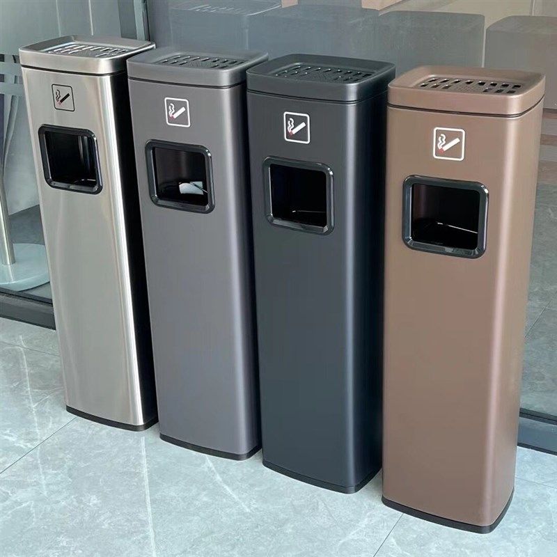 商用不锈钢立式烟l灰柱酒店大堂电梯口灭烟垃圾桶走廊烟灰缸室外