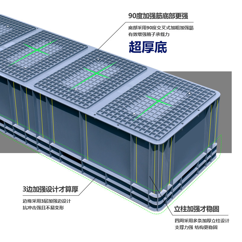 长方形塑料箱特大号胶箱加厚周转箱大码养殖鱼箱龟箱鱼缸长型EU箱