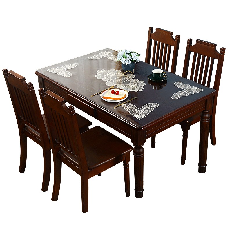 水晶板餐桌垫透明软玻璃pvc桌布防水防油蕾丝茶几台布免洗防烫