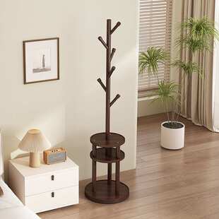 实木旋转衣帽架落地衣架卧室家用置物架立式衣服架子客厅挂衣架子