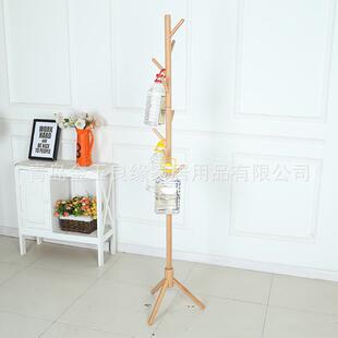 实木落地衣帽架 创意简约客厅卧室书房木质挂衣架 支持