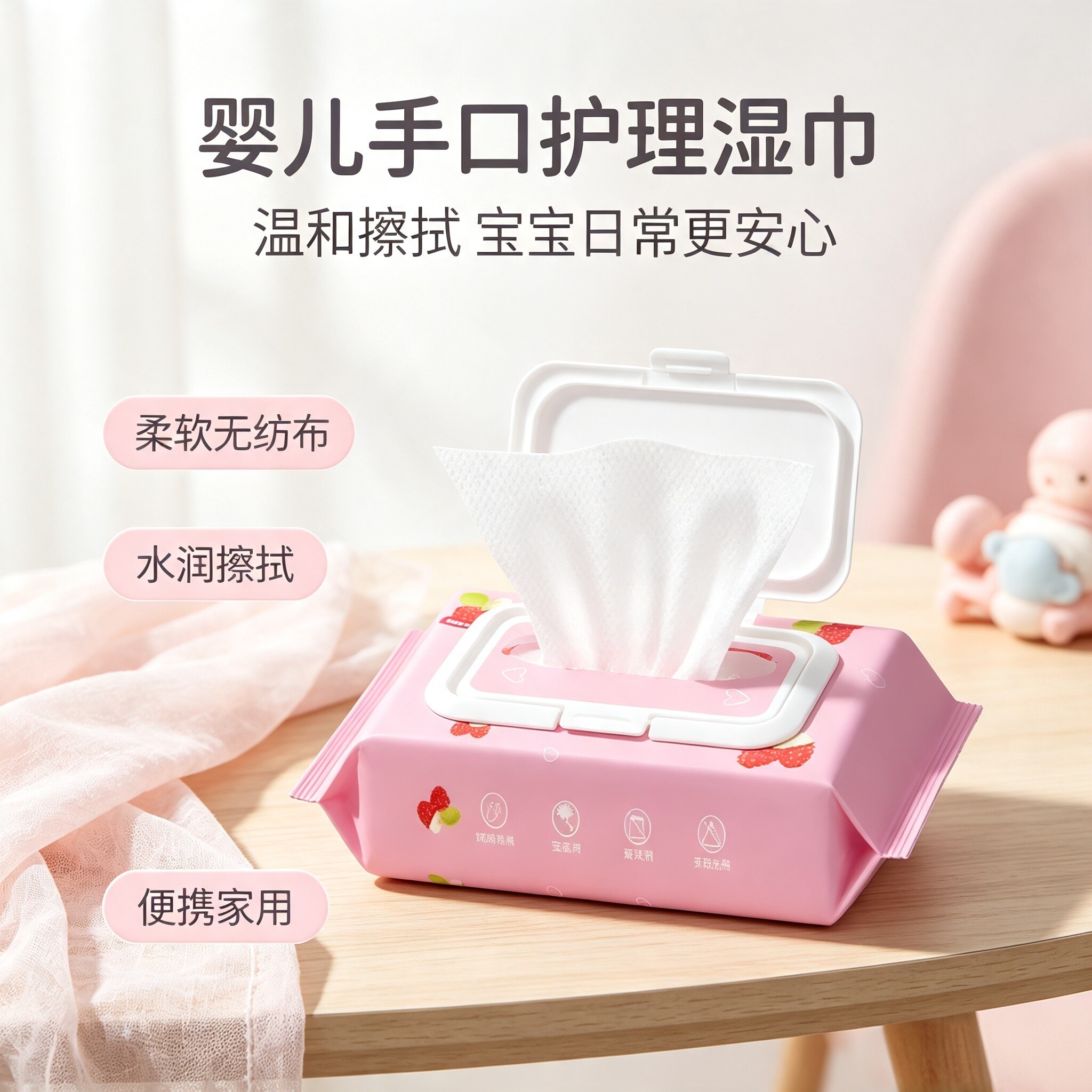 婴儿手口屁亲肤实惠装大包湿巾