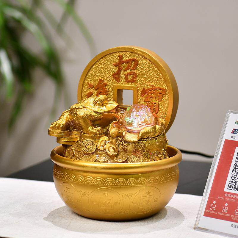 摇钱树进宝摆件流水生财办公室内桌面金蝉收银台开业店铺装饰
