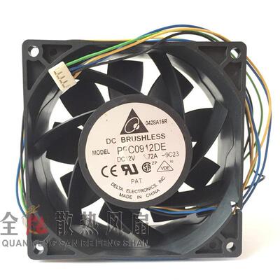 原装 DELTA PFC0912DE 9038 9CM 3.72A 12V 暴力温控散热风扇